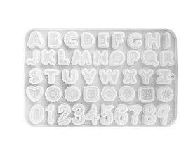 Molde silicona letras forma de botones 